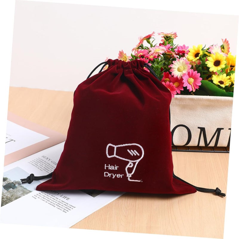 Black Travel Toiletry Bag With Drawstring Pockets Hair Dryer Storage Organizer Pouch For Women - Image 5